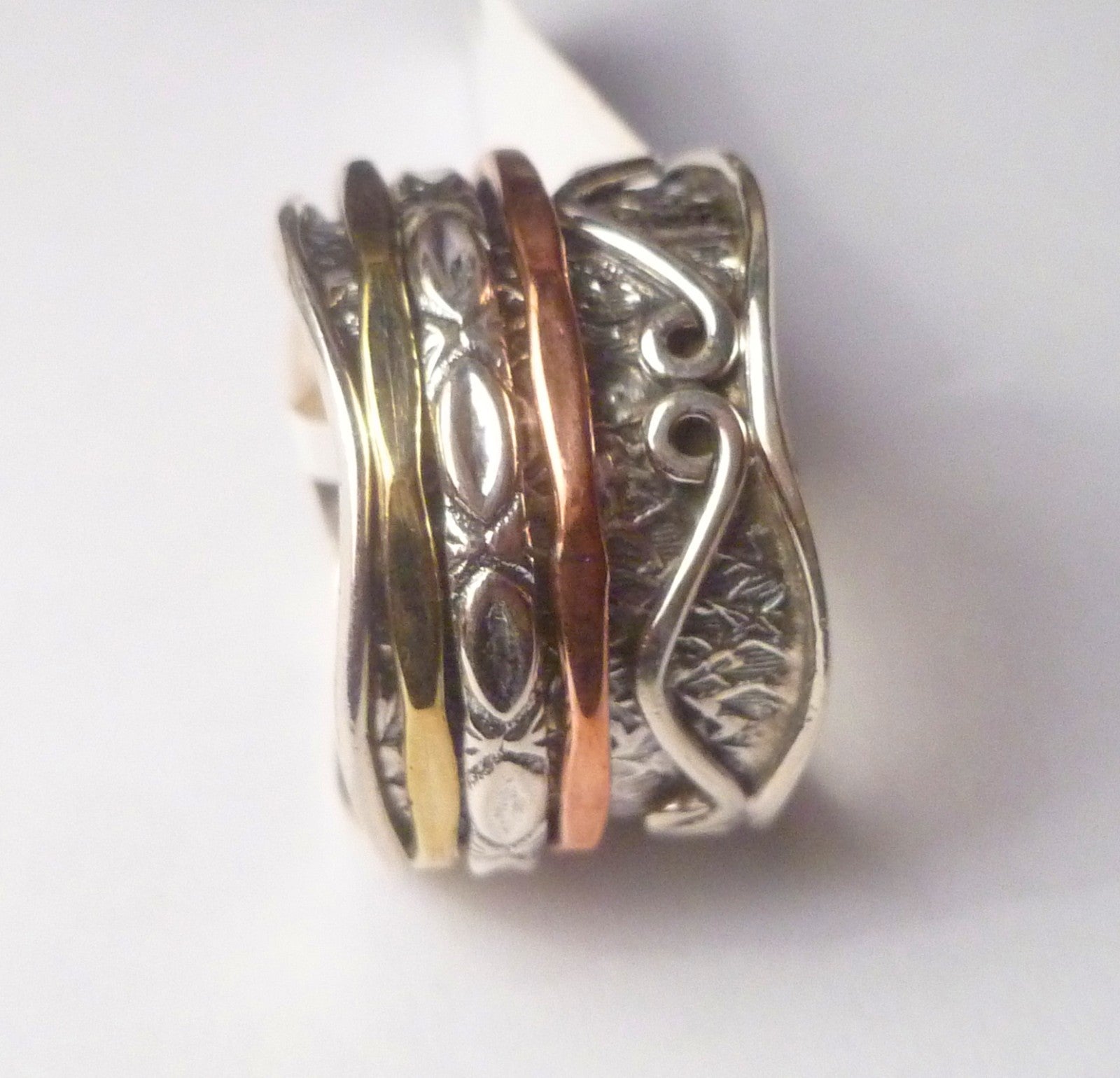 15mm wide Band Spinner Ring 925 Sterling Silver s9