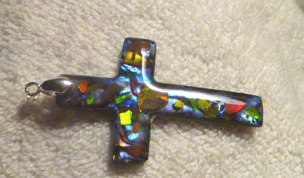 FireLyte© NEW! 925 Sterling Silver Cross Pendant