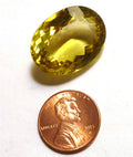 29 Cts! GREEN GOLD FACETED QUARTZ Oval Gemstone 24.5 x 18.5mm