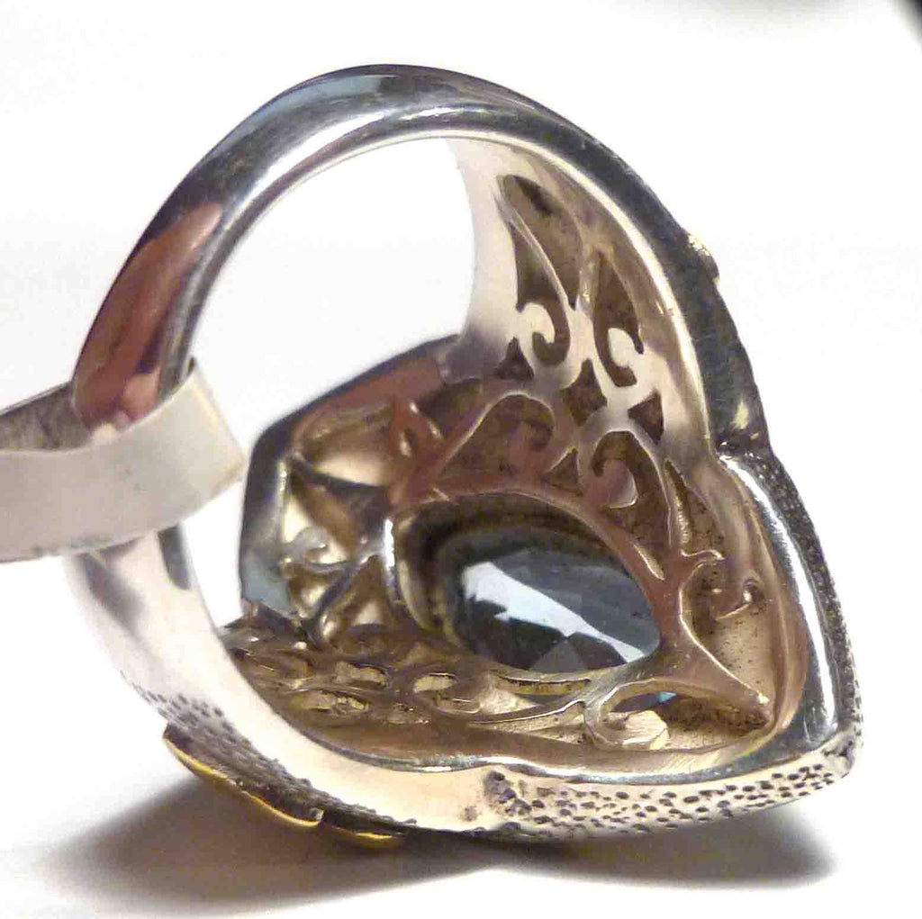 Sky Blue Topaz Ring 925 Sterling Silver10k Gold Sz 7
