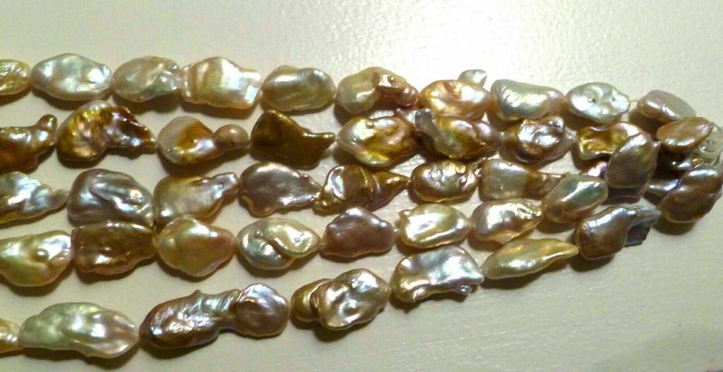 Big 17 Pearls per 15.5" Strand 20-30mm Size METALLIC baroque Cultured pearl
