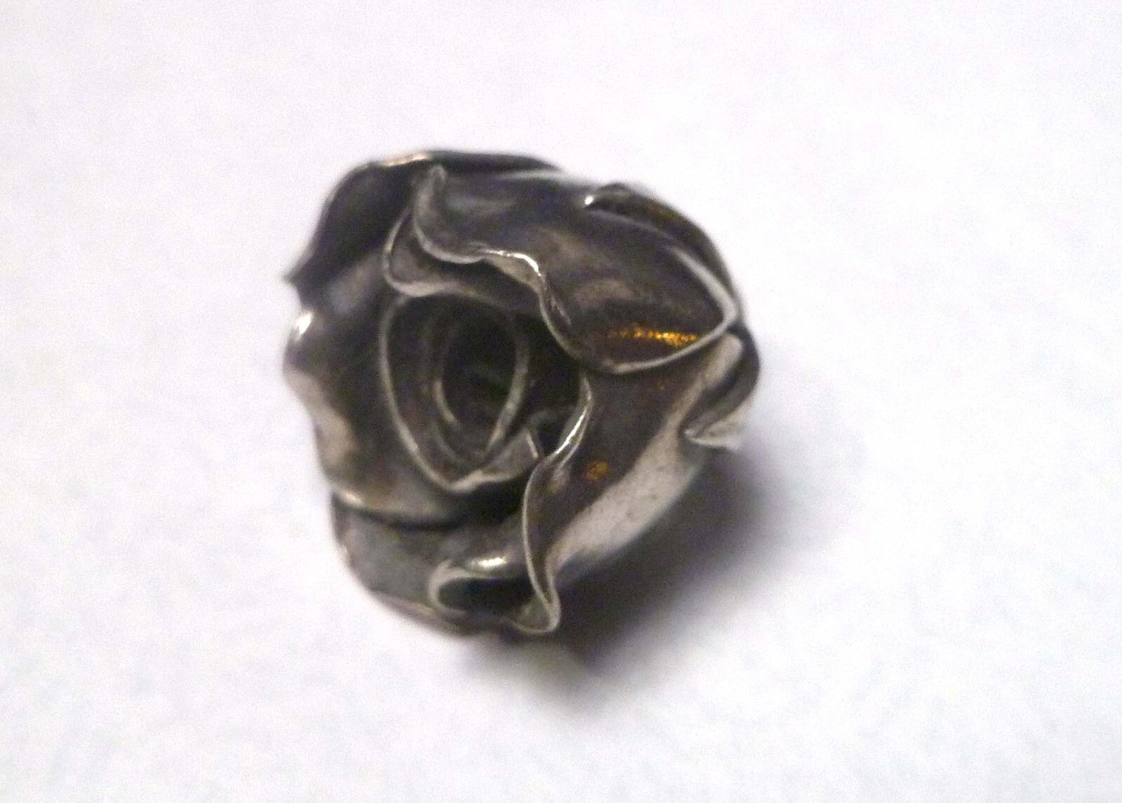 Sterling Silver ROSE Bead Charm Solid Silver 10.2 grams