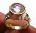 Minimalist Faceted Iris Quartz in Solid Sterling Silver 925 RING Size 9