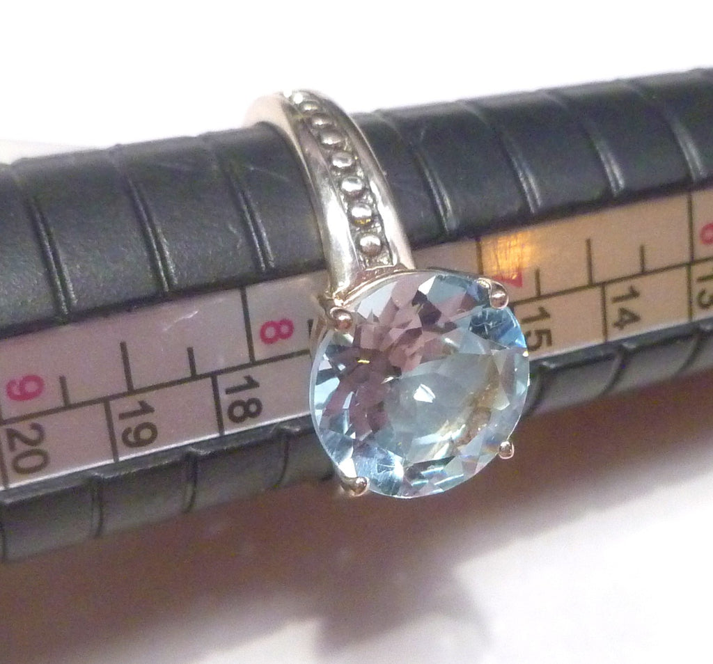2.08 cts Blue Topaz RING Sterling Silver .925 Size 9