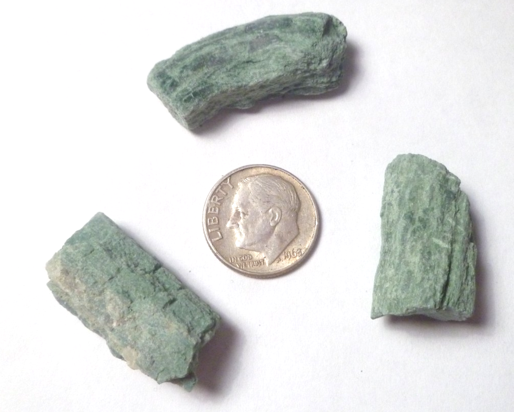 Lot of 3 CHROMIUM! Extremely RARE Mint GREEN Petrified Wood Log ARIZONA 14g