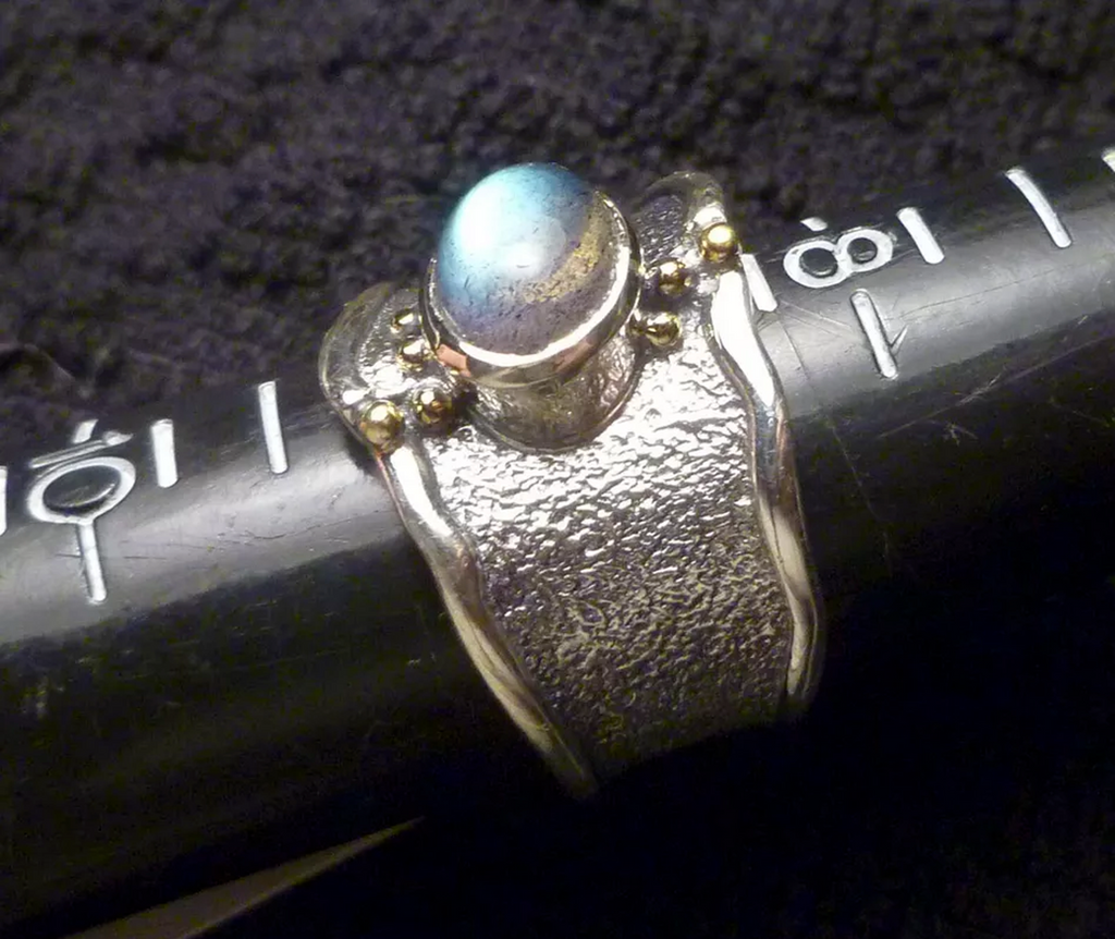 LABRADORITE RING Sterling Silver .925 & Rhodium No Tarnish! Size 9