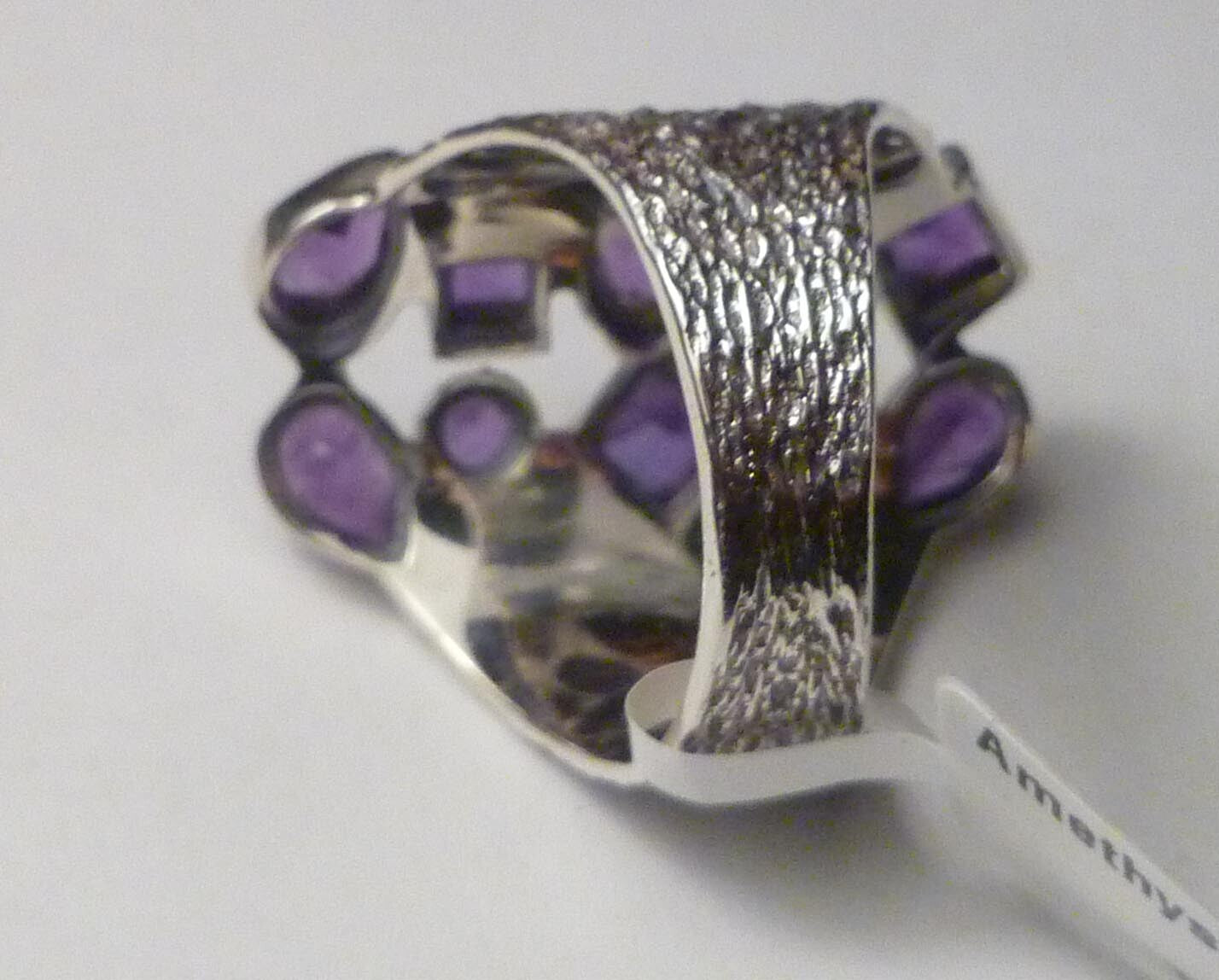 2.6 Carat Genuine Amethyst.925 SILVER RING Sz7