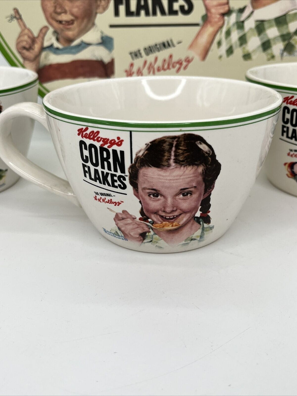 Kelloggs Corn Flakes Norman Rockwell Mug Bowls & Plates Set 8 pcs TOTAL 2013 New