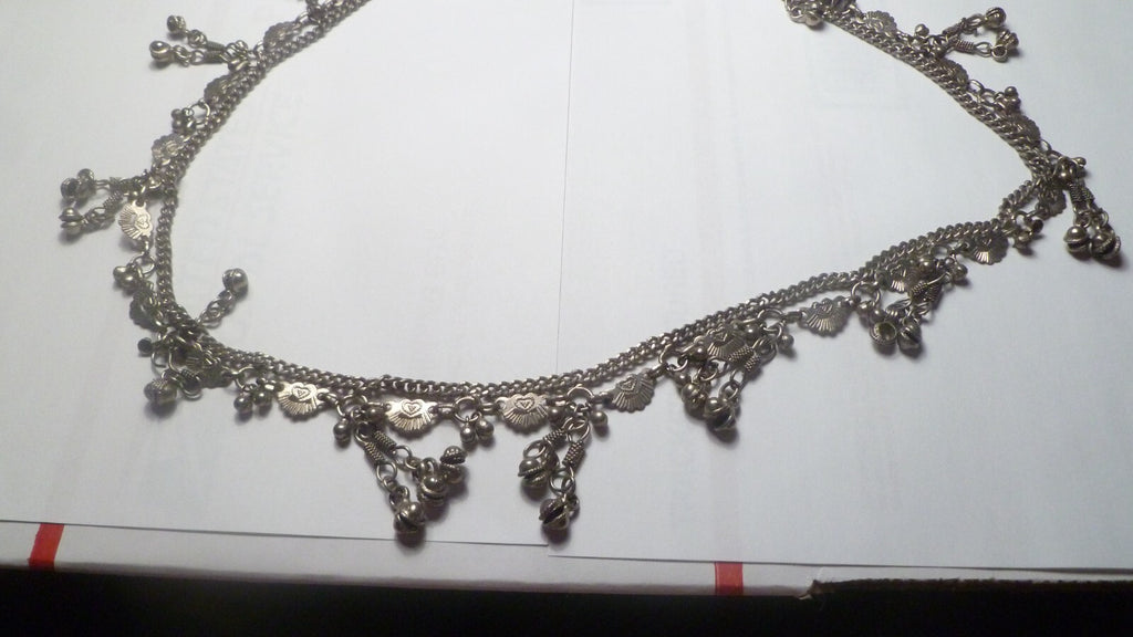 VINTAGE GYPSY HIPPIE BELLY DANCER CIRCLE BALL BEADED TASSEL 30" CHAIN BELT!