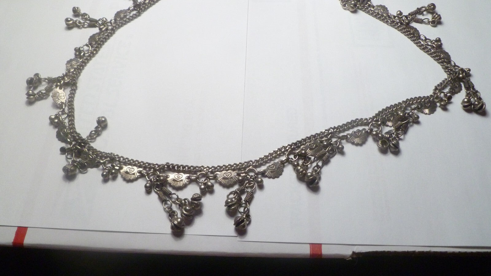 VINTAGE GYPSY HIPPIE BELLY DANCER CIRCLE BALL BEADED TASSEL 30" CHAIN BELT!