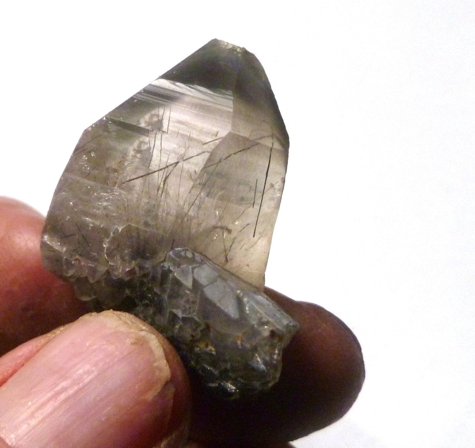 Black rutilated QUARTZ point crystal Natural high quality Rutile