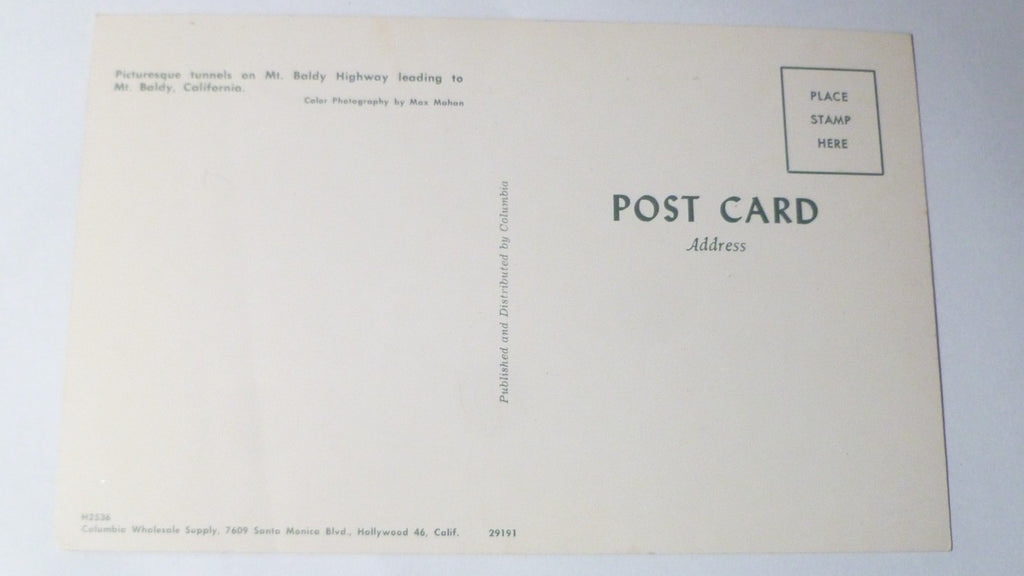 Postcard Tunnels Road Mount Baldy California USA 1961