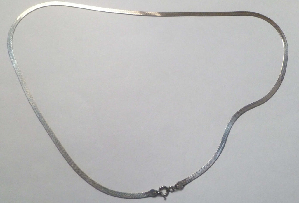 Sterling Silver Italy 3mm herringbone chain necklace size 20in