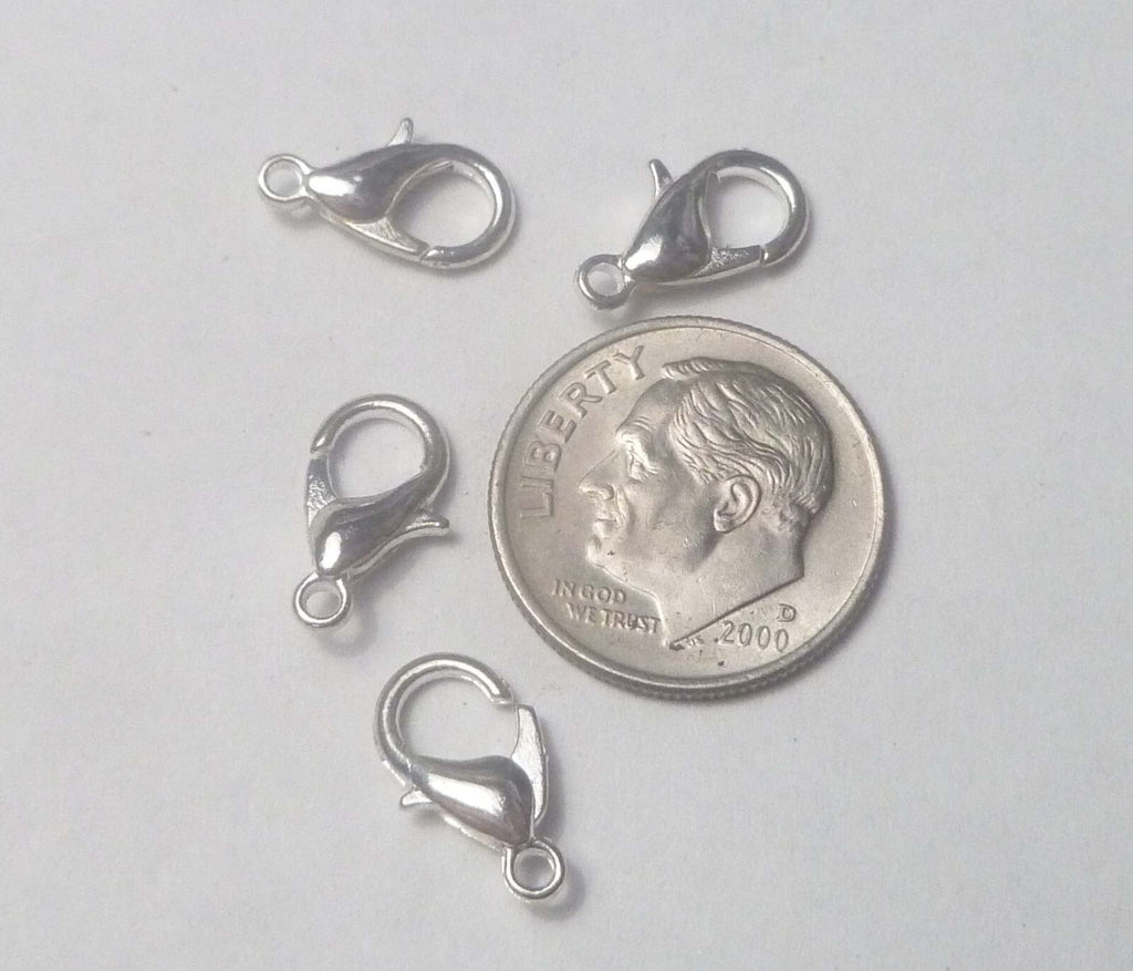 4pcs Silver Plated Lobster Clasp Necklace Bracelet Jewelry DIY Chain Ring Hook