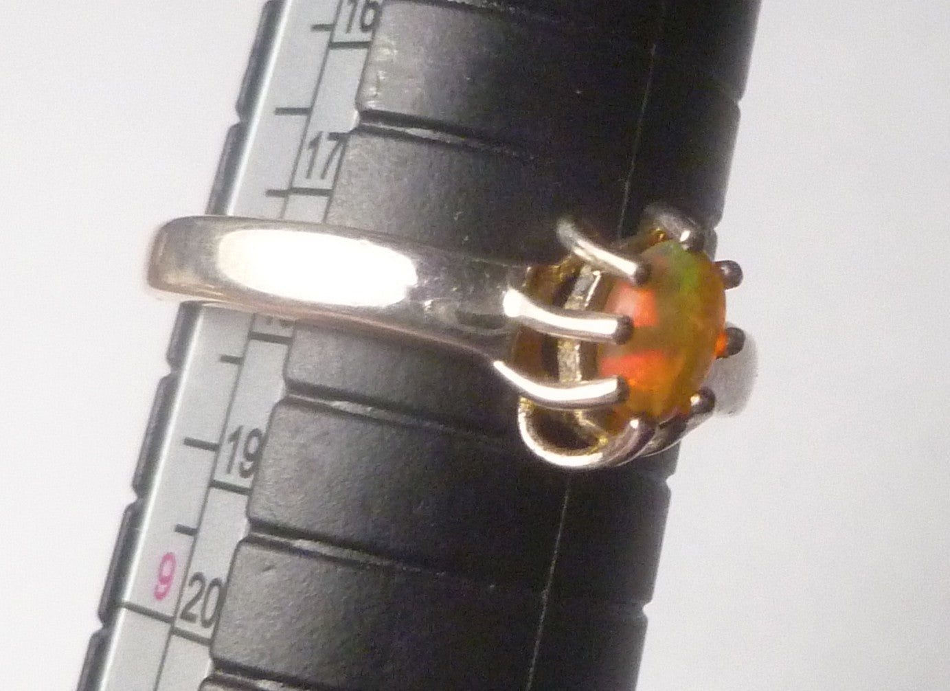 5x7mm Opal Ring natural gemstone welo fire ethiopian opal 925 silver ring s8