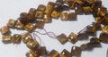 Concave RED TIGER EYE GEMSTONE BEADS 2 HOLE SQUARE 13MM BEAD 15” STRAND TIGEREYE