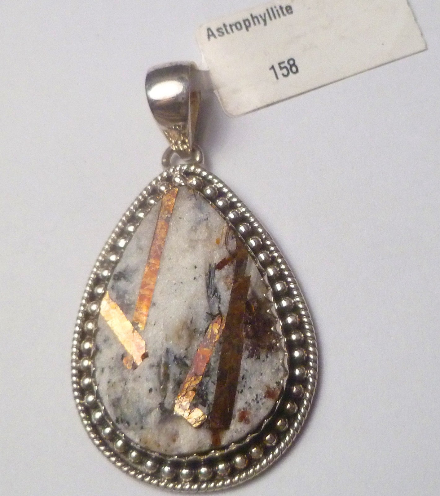 Minimalist Astrophylite Crysal .925 Sterling Silver Designer PENDANT 50mm $158