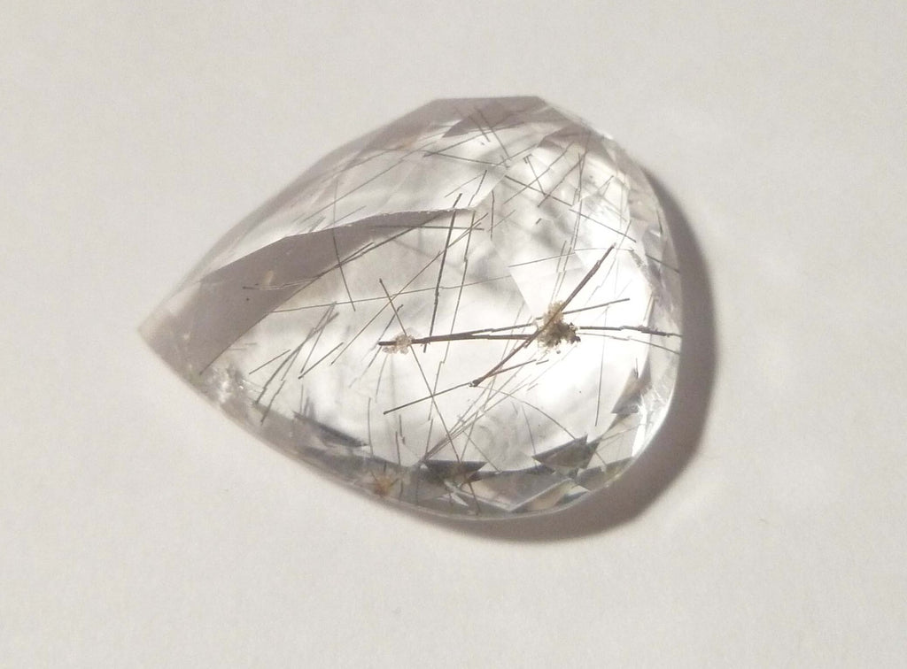 7x6.7mm Pear Natural Needles Rutile Quartz Gemstone, Brazil 39.30cts