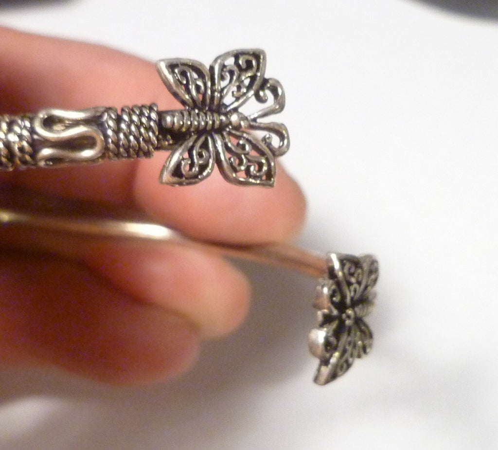 Butterfly bracelet Sterling Silver 925 7" inside 