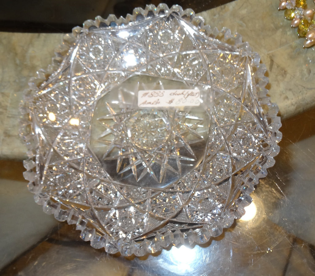 7" American Brilliant ABP Cut Glass Antique Bowl