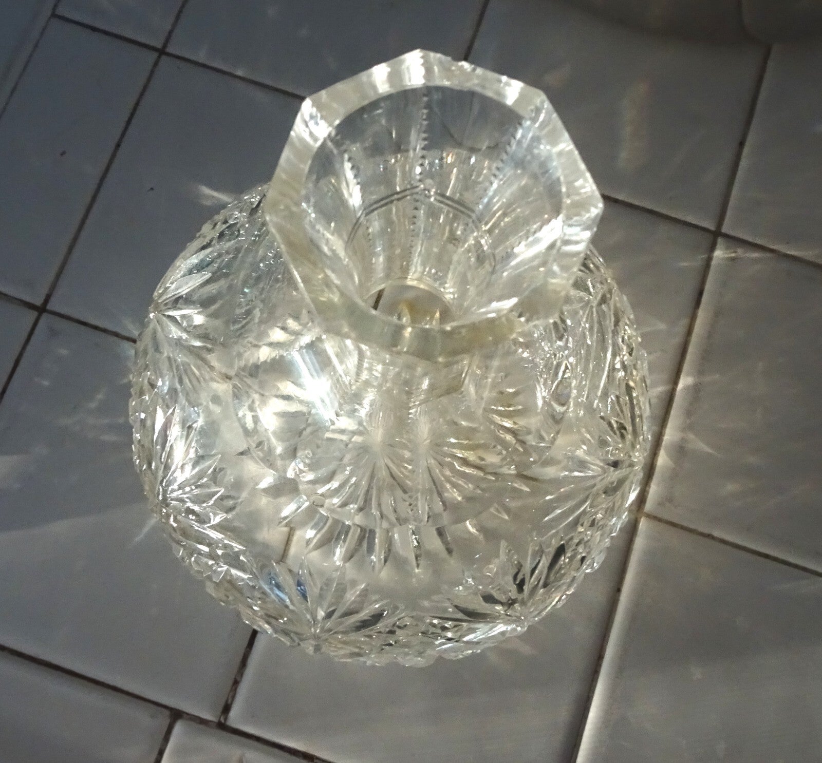 Lot of 3 American Brilliant Cut Glass ABP Decanter & 2 Bowls Circa 1900
