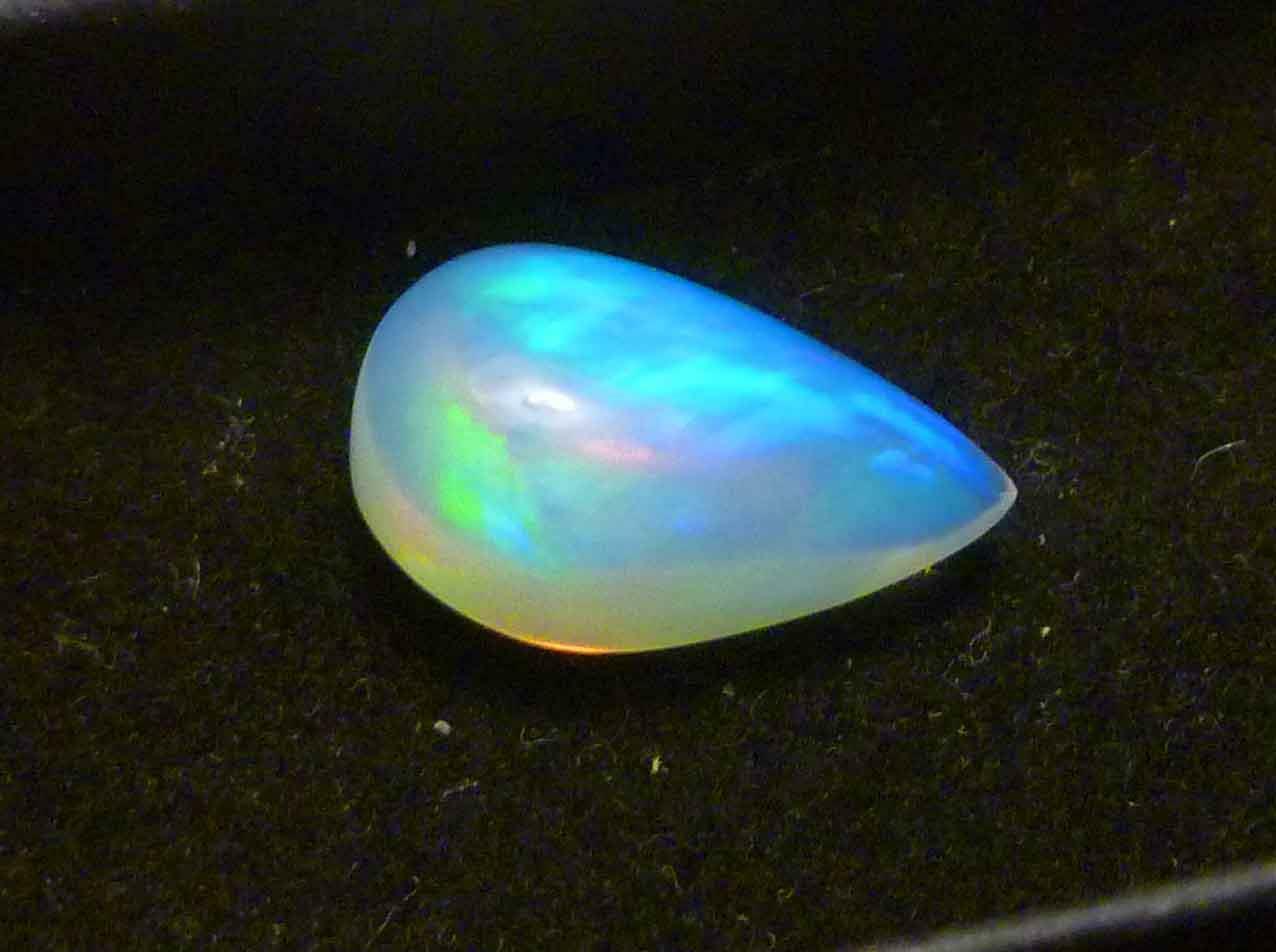 AAA+ Ethiopian Precious Crystal Welo Opal Teardrop Gemstone FLASH 7.0 carats Gem