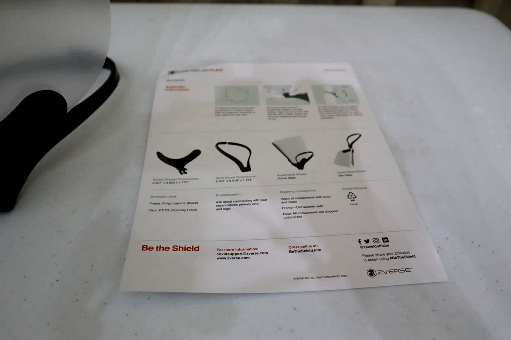 3 ZVerse ZShield Flex  Reusable Face Shield Made USA Full Face Clear Lens 3 Pack