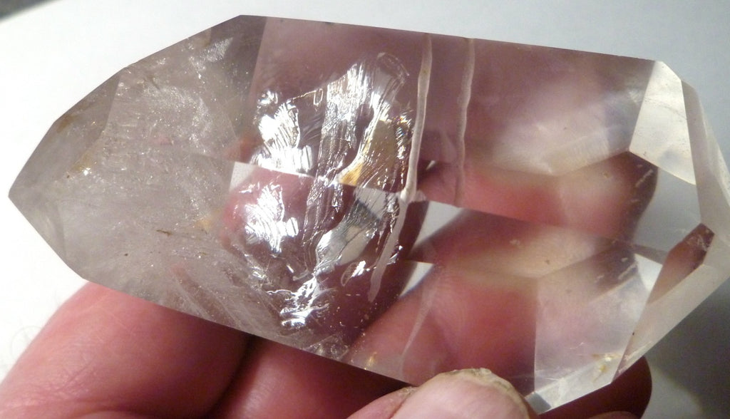Clear Quartz Crystal Polished Double Point Brazil 183 grams Mystery Inclusions