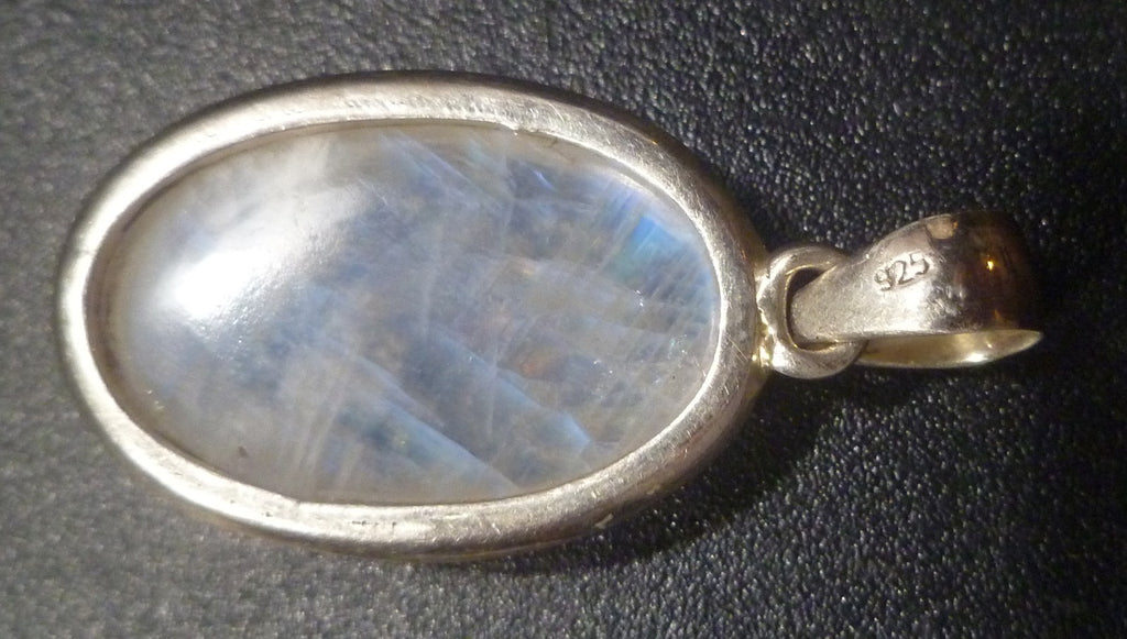 Minimalist Rainbow A+ MOONSTONE .925 Sterling Silver PENDANT 46mm
