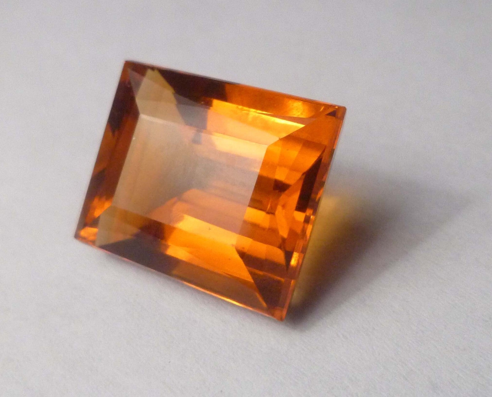 19.85cts MADEIRA CITRINE 17.5x14.5 MM Rectangle EMERALD CUT  FROM BRAZIL VVS