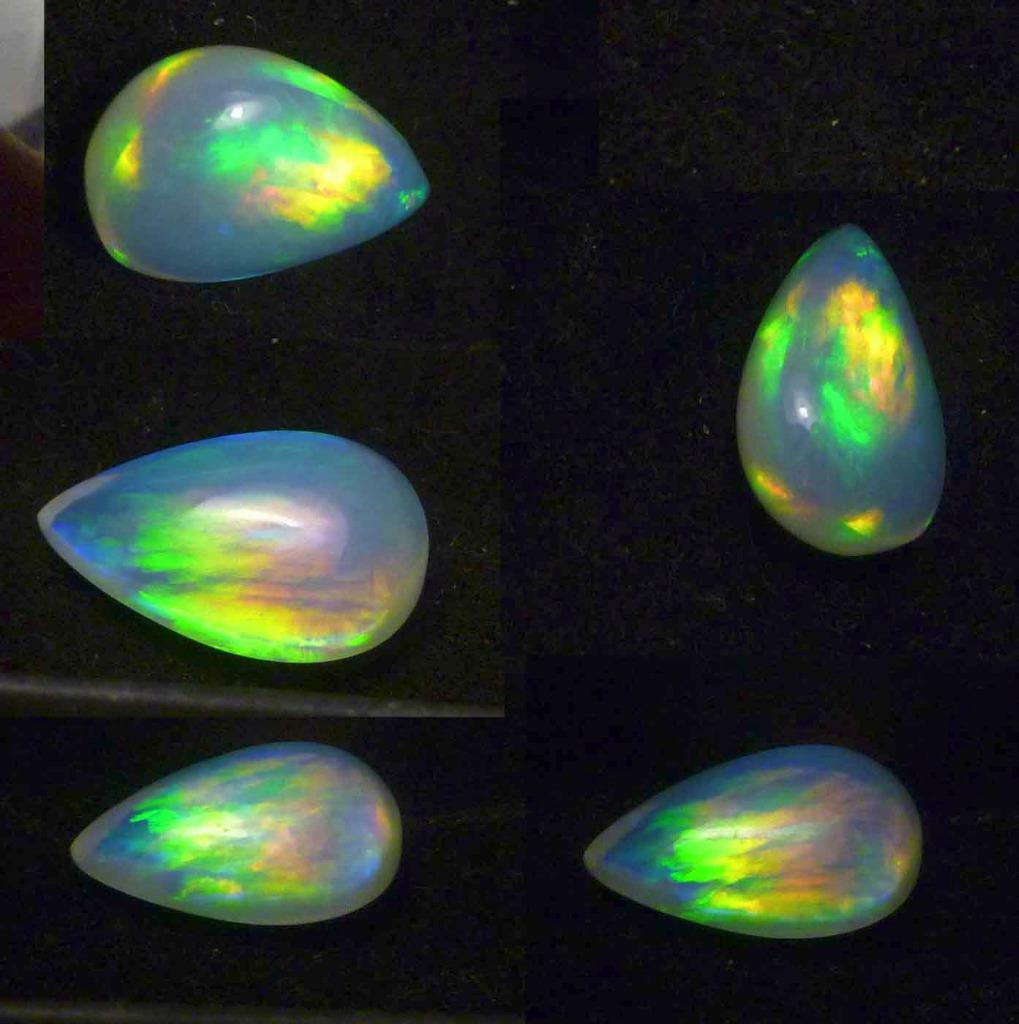 AAA+ Ethiopian Precious Crystal Welo Opal Teardrop Gemstone FLASH 7.0 carats Gem