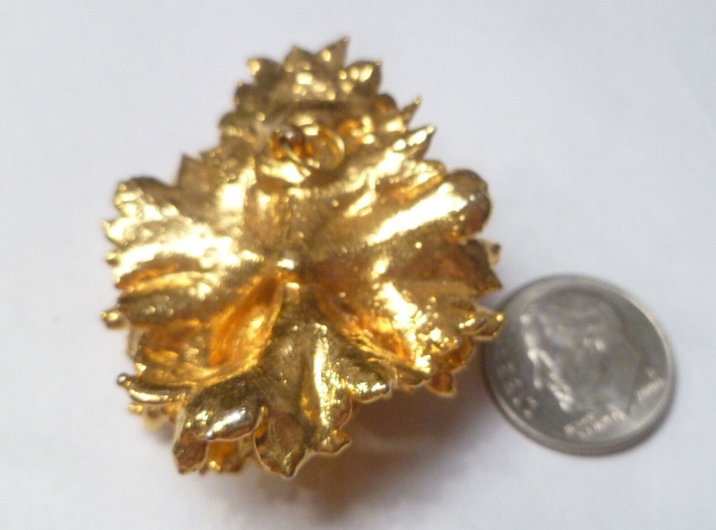 Real Parsley Leaf Pendant 24k Gold Plated 3.2g