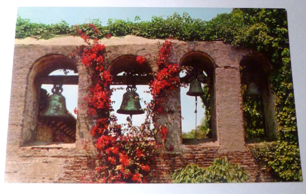Postcard Mission San Juan Capistrano California Bell Tower 1961