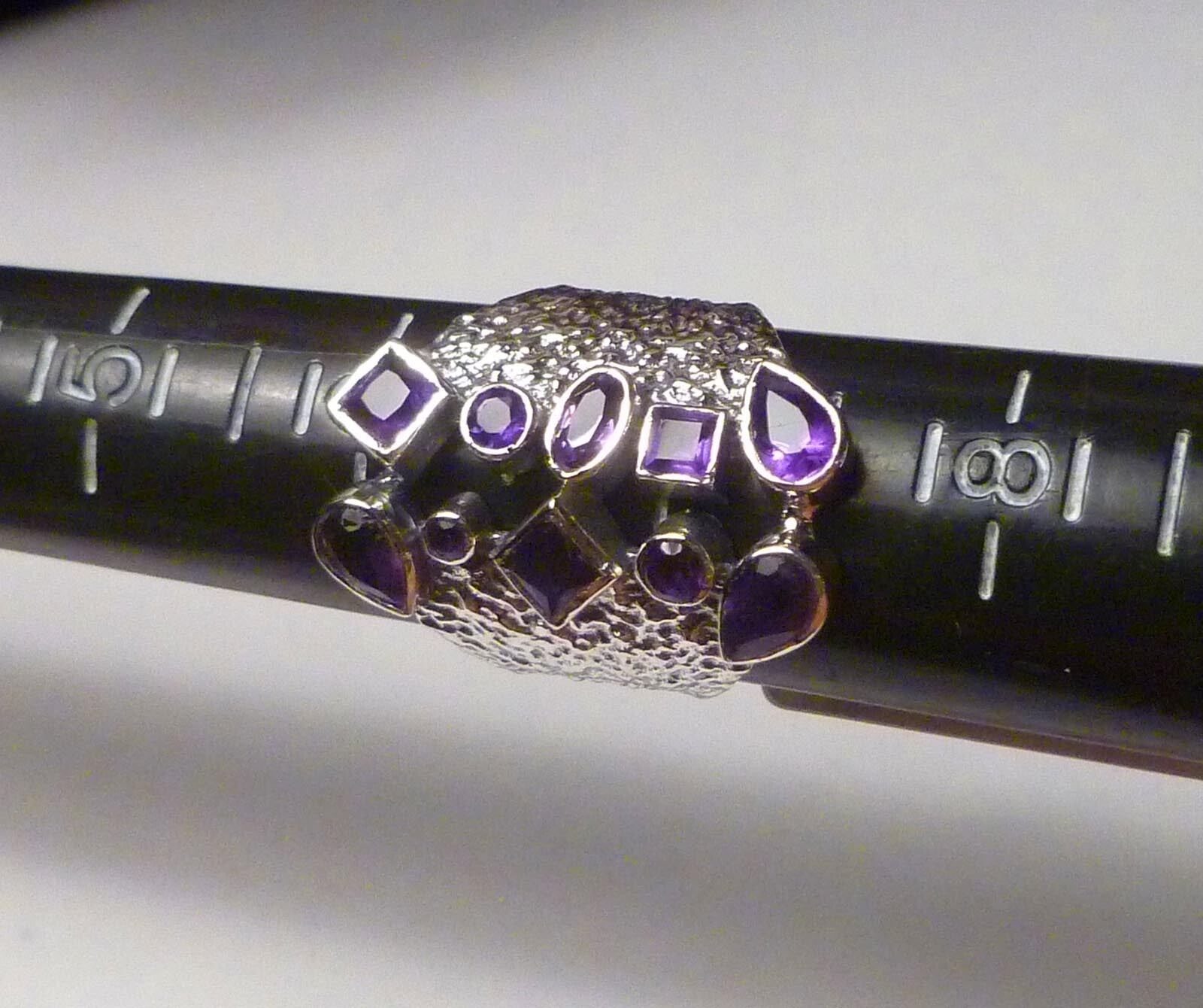 2.6 Carat Genuine Amethyst.925 SILVER RING Sz7