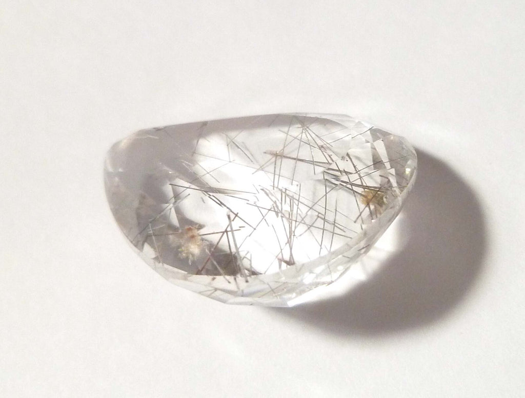 7x6.7mm Pear Natural Needles Rutile Quartz Gemstone, Brazil 39.30cts