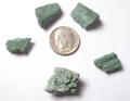 Lot of 5 CHROMIUM! Extremely RARE Mint GREEN Petrified Wood Log ARIZONA 7.4g