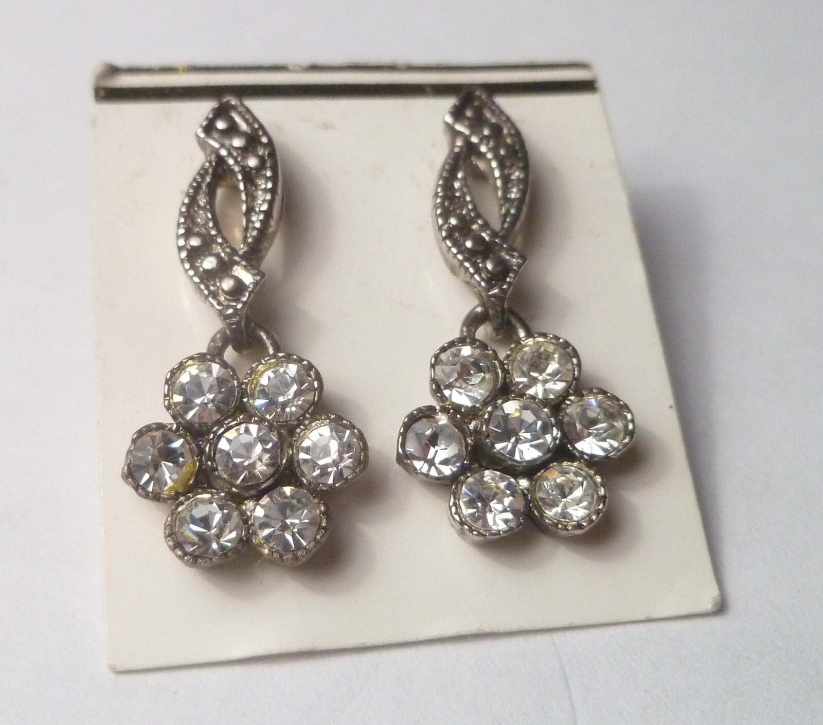 Vintage Crystal Sparkling Earrings Bright Jewelry