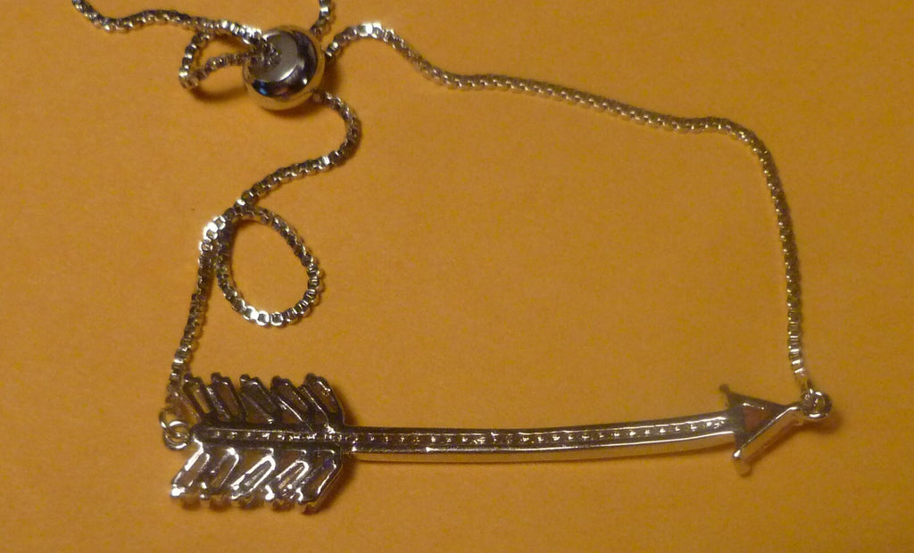 ARROW Silver EP BRACELET adjustable slide closure Topaz Ends