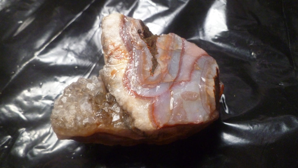 Baker Ranch Thunderegg Banded Agate Crystal Geode 485g Lapidary Rough Uncut