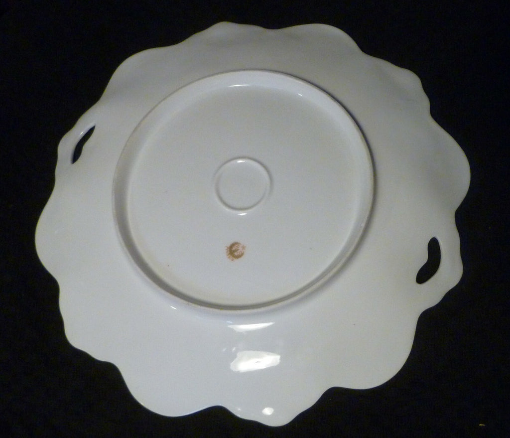 Red Mark Antique RS Prussia Iridescent Roses Gold Serving Cabinet Plate PERFECT