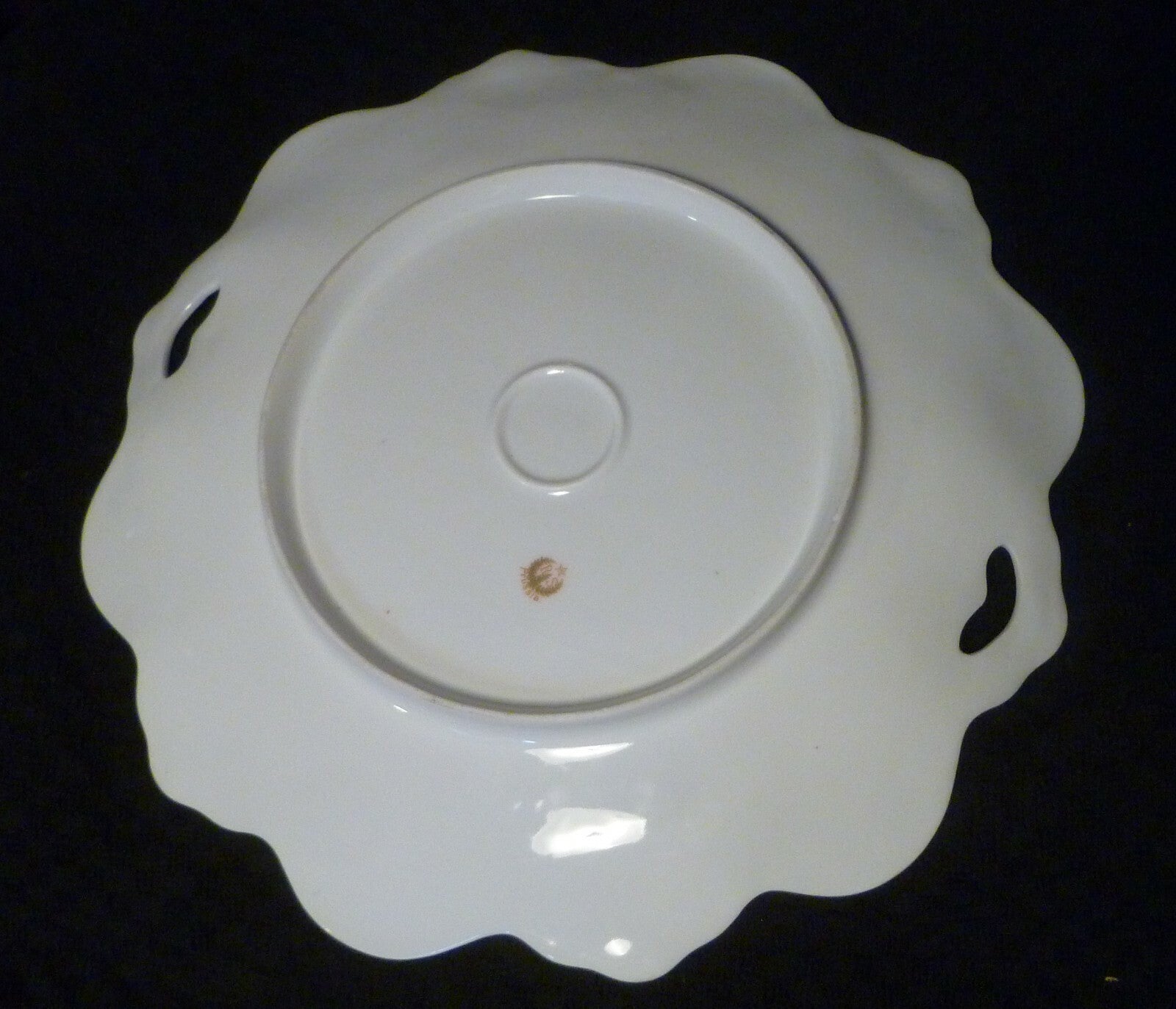 Red Mark Antique RS Prussia Iridescent Roses Gold Serving Cabinet Plate PERFECT