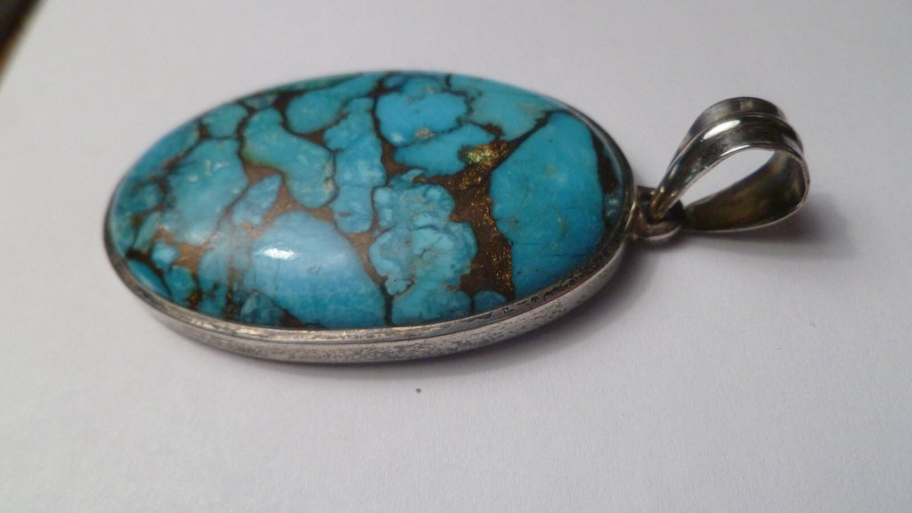 Minimalist Turquoise, topaz peal 925 SS Silver Pendant
