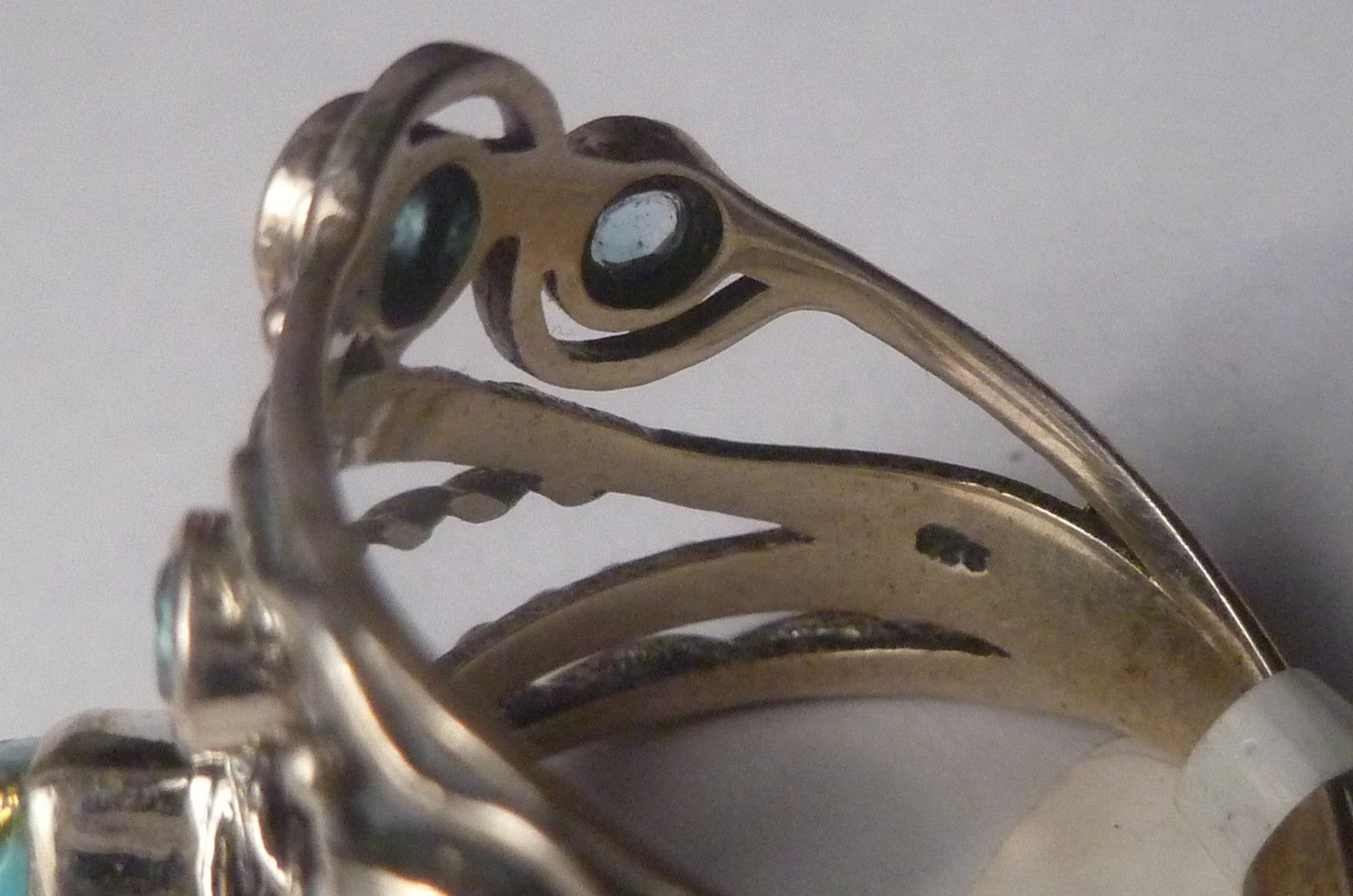 Turquoise Copper Veins Blue TOPAZ RING Sterling Silver .925 Size 9 Topaz