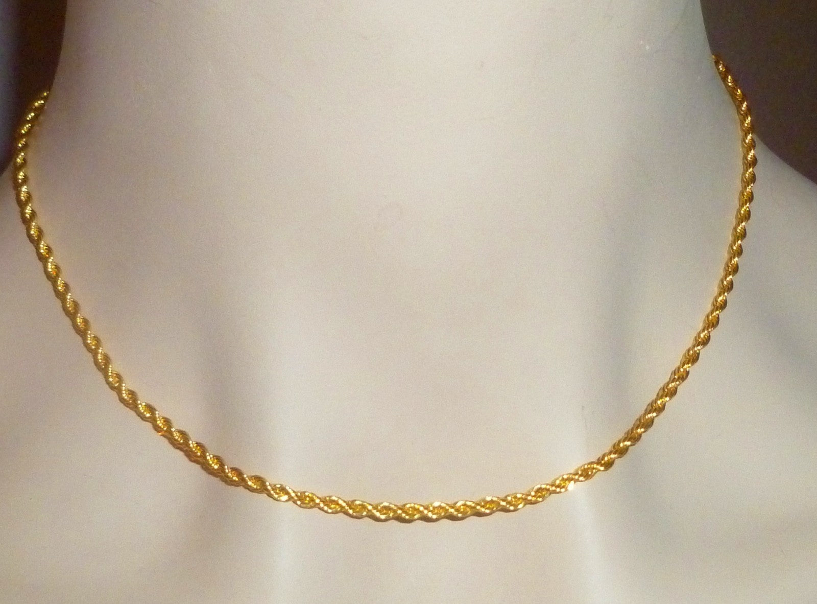 14k Gold Over 925 Sterling Silver 2mm Vermeil Rope Chain Necklace