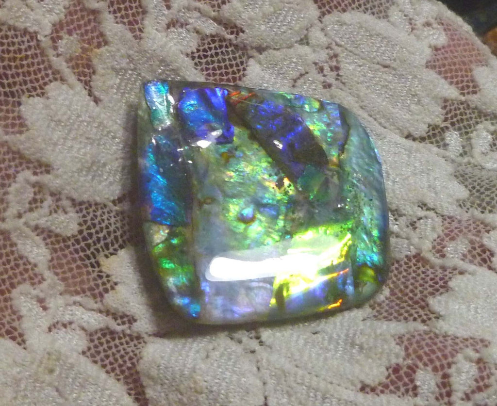 40.5ctd Multi Colors AMMOLITE GEM! Gemstone Amazing Colors! 32x31mm