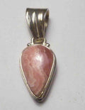 Minimalist DEEP PINK Gemmy RHODOCHROSITE 925 STERLING SILVER PENDANT