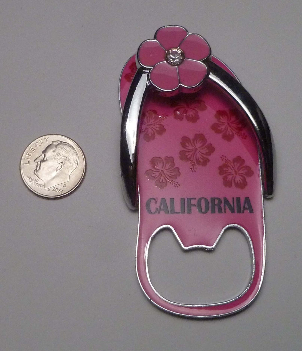 Pink Flip Flop Magnet Bottle Opener Refrigerator California