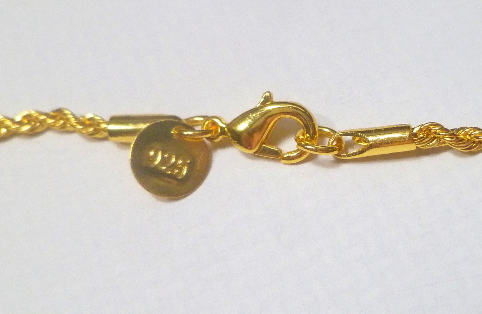14k Gold Over 925 Sterling Silver 2mm Vermeil Rope Chain Necklace