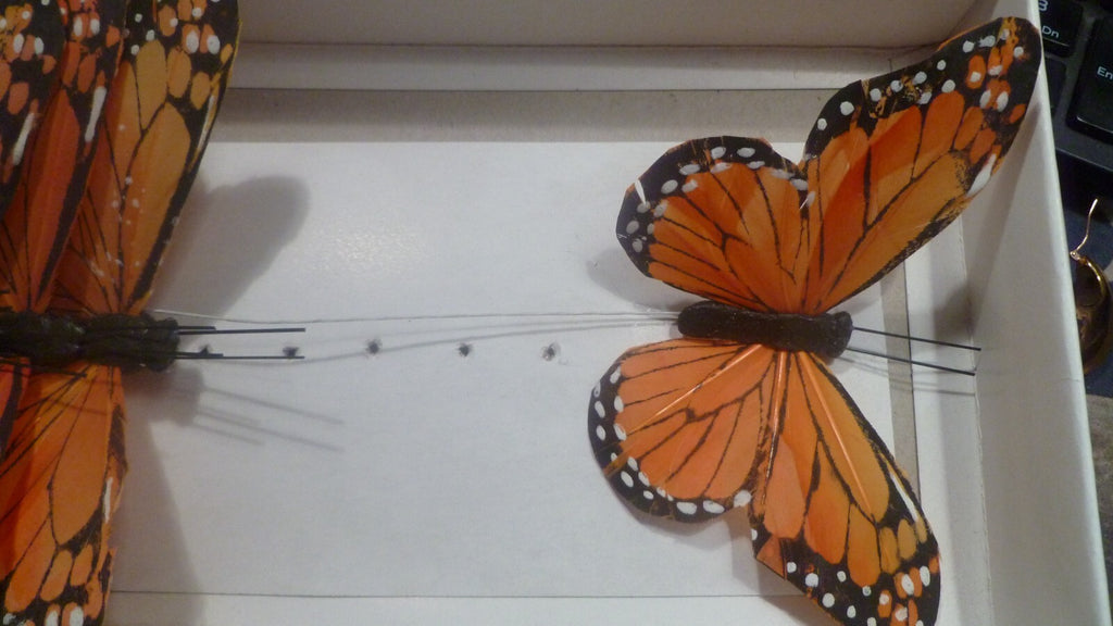 ONE Monarch Butterfly Decoration Feather Butterfly Picks Butterfly
