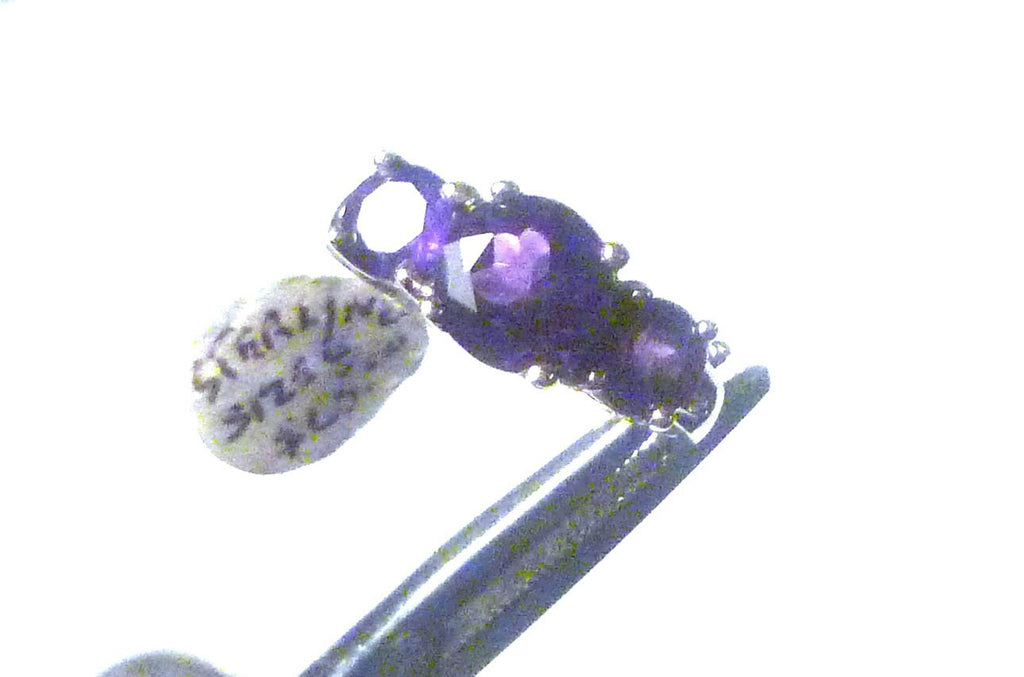 Minimalist Faceted Purple Round Cut Amethyst Ring 925 Sterling Sz 6 Brazil